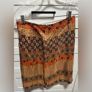 Harold's Vibrant Patchwork Mini Skirt - Orange and Brown